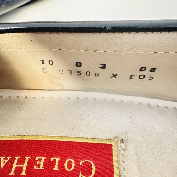 Cole Haan Shoes Men 10 Black Leather Tassel Loafer Dress Moc Toe Slip On Classic - Picture 10 of 11